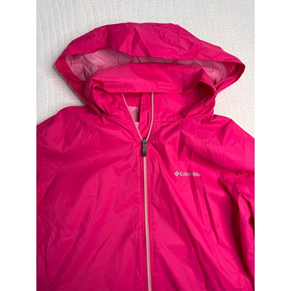 NWOT Columbia Woman Pink Windbreaker Hooded Travel Zip Up Jacket SZ L - Picture 11 of 15